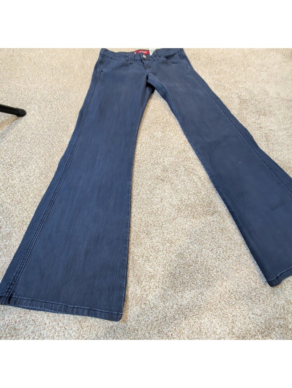 Levi's Low Slouch Dark Blue Denim Bell Bottom Jeans Size 7 JrM